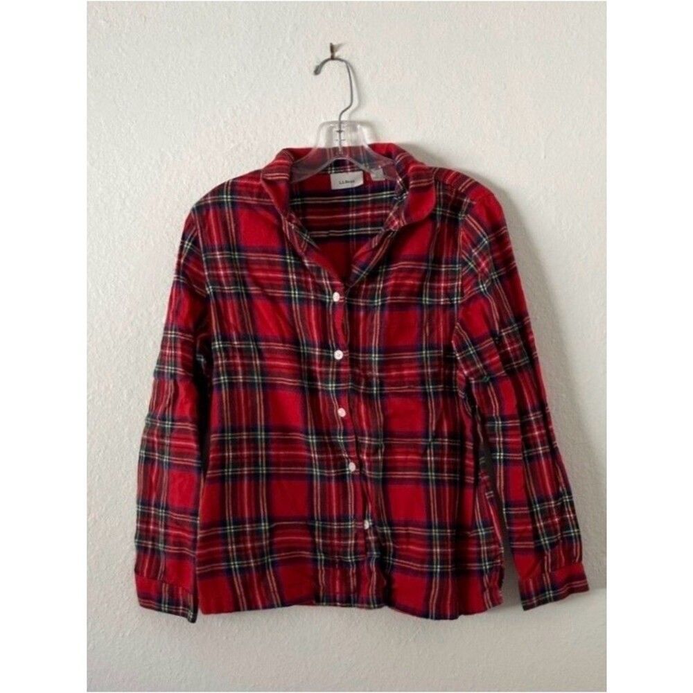 Red L.L. Bean Pajama Top